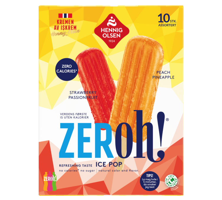 Zeroh! Ice Pop Strawb/Peach 10stk Hennig Olsen