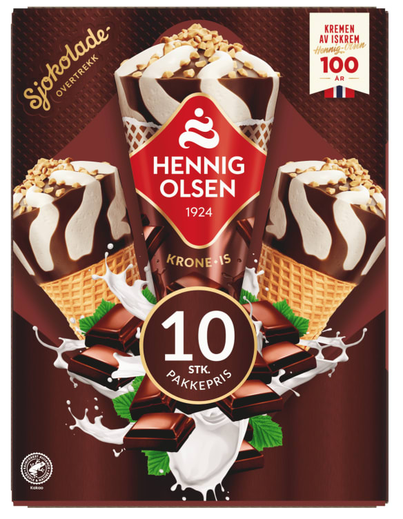 Krone-Is Sjokolade 10stk Hennig-Olsen