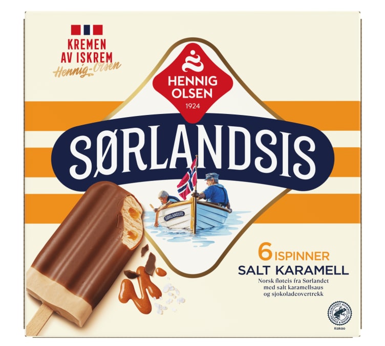 Sørlandsis Salt Karamell 6stk Hennig-Olsen