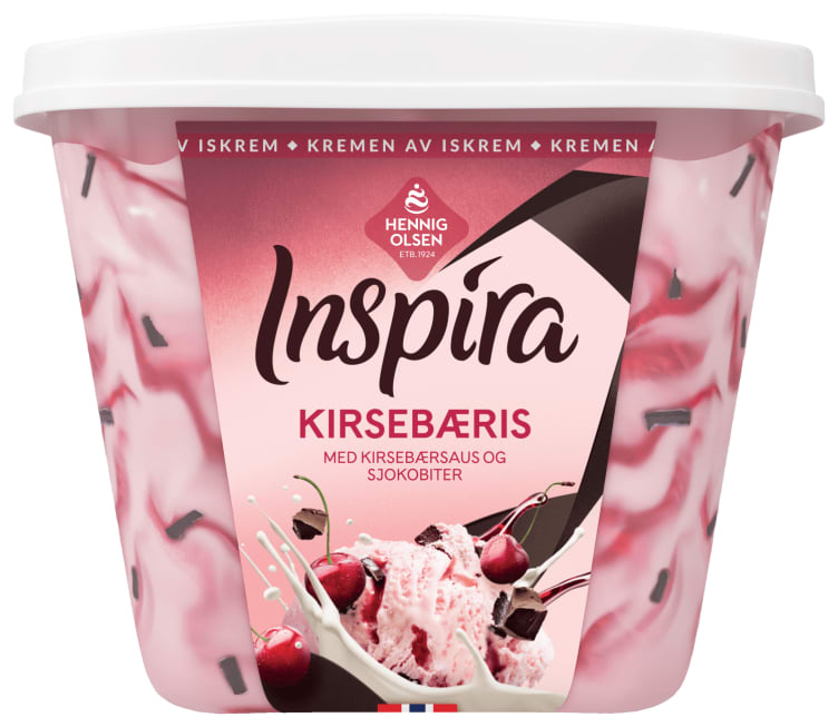 Inspira Iskrem Kirsebær 0,9l Hennig Olsen