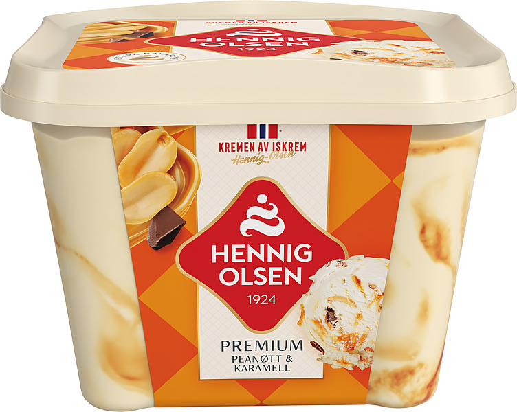 Premium Fløteis Peanøtt&Karamel 0,8l Hennig-Olsen
