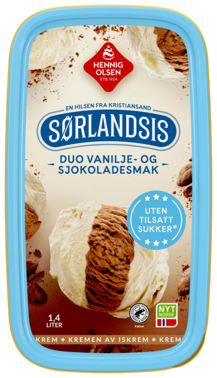 Sørlandsis Duo u/Tilsatt Sukker 1,4l