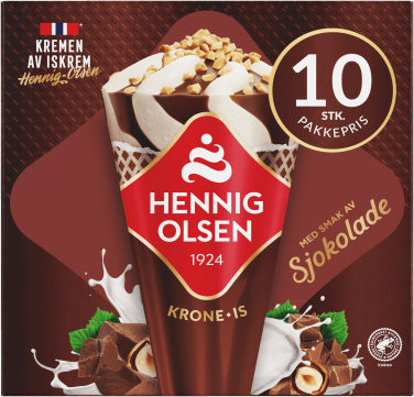 Krone-Is Sjokolade (10stk Fløteis Hennig-Olsen Is)