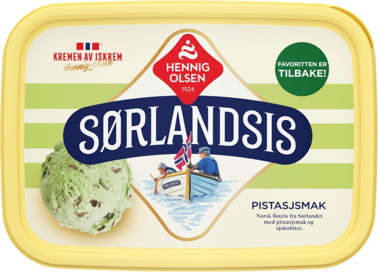 Sørlandsis Pistasjsmak 1,2l Hennig-Olsen Is