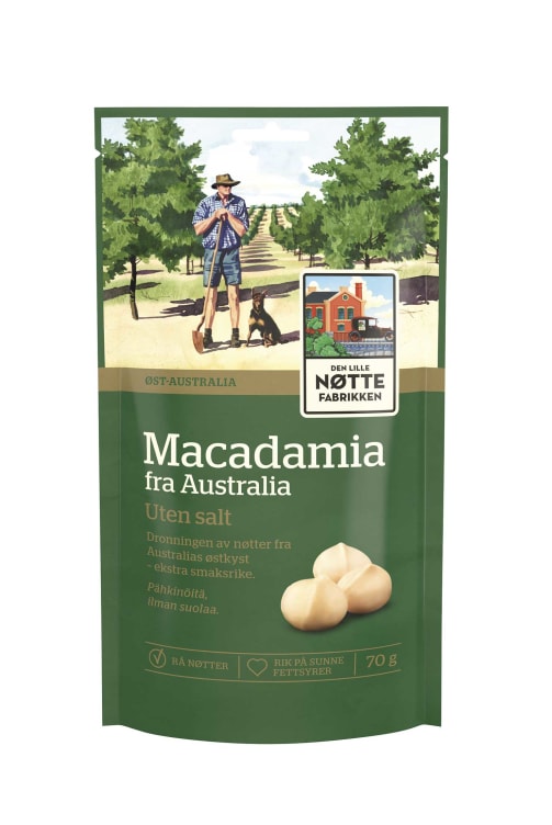 Macadamia Nøtter u/Salt fra Australia 70g Dln