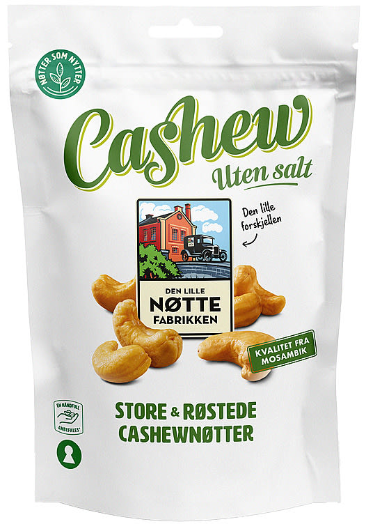 Cashewnøtter Store u/Salt 160g Dln