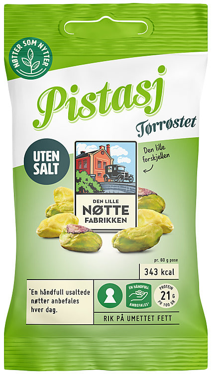 Pistasjkjerner u/Salt 60g Dln