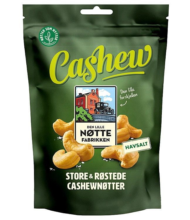 Cashewnøtter m/Havsalt 190g Dln