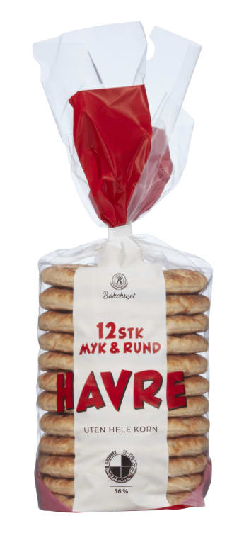 Myk&Rund Havre 12stk 450g Bakehuset