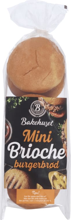 Burgerbrød Brioche Mini 6pk 200g Bakehuset