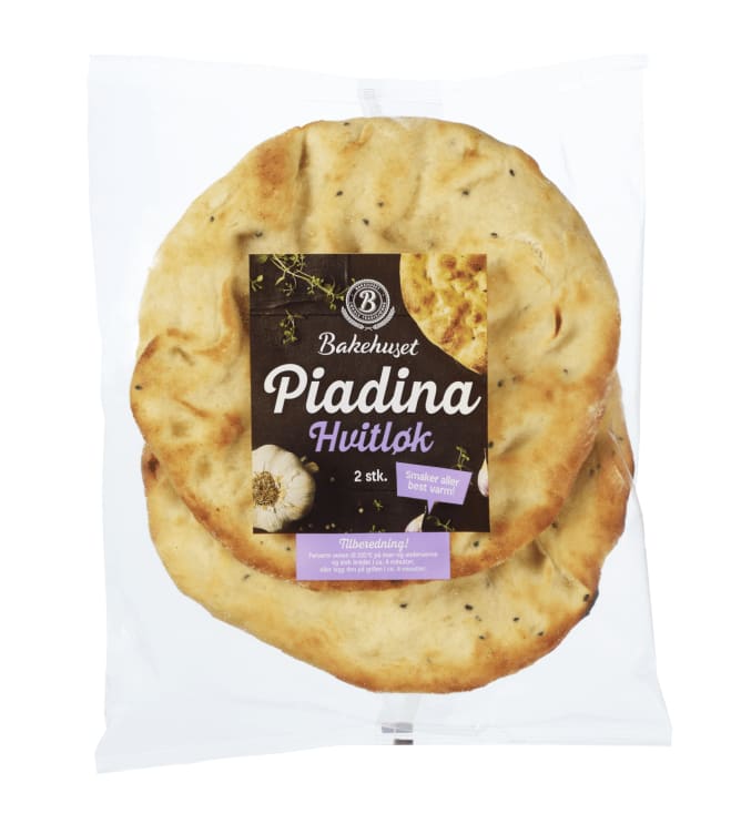 Piadina Brød m/Hvitløk 2stk 260g Bakehuset