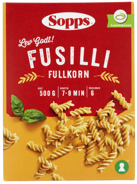 Fusilli Fullkorn 500g Sopps