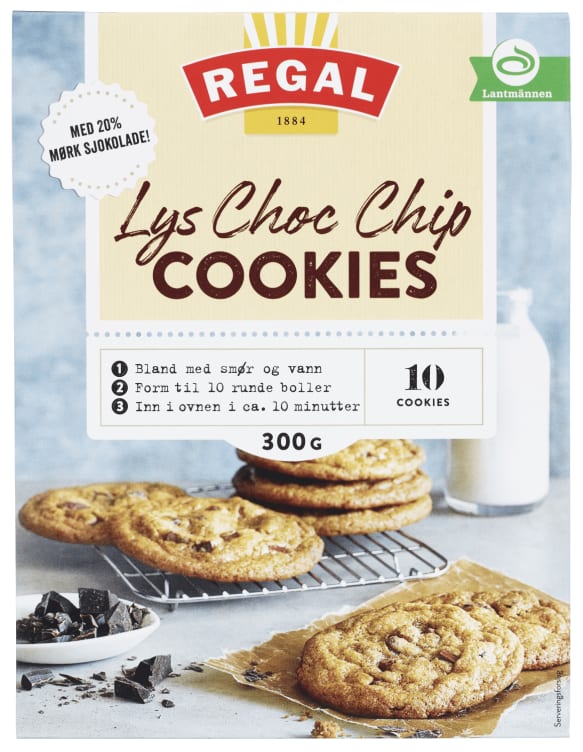 Cookies Choc Chip Lys Kakemix 300g Regal