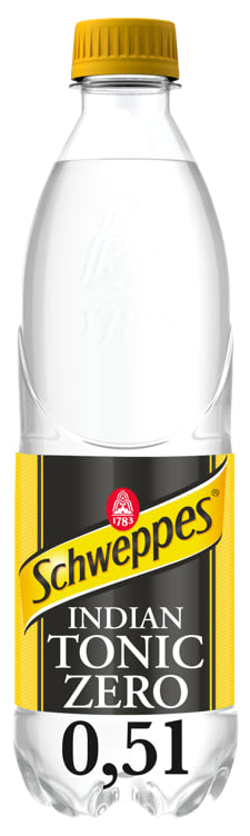 Tonic Water Zero 0,5l flaske Schweppes