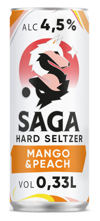 Saga Hard Seltzer Mango&Peach 0,33l boks