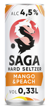 Saga Hard Seltzer Mango&Peach 0,33l boks