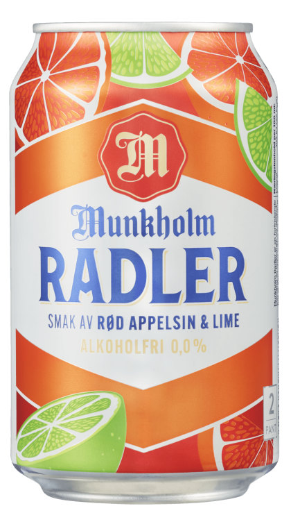 Munkholm Radler Rød Appelsin&Lime 0,33l boks