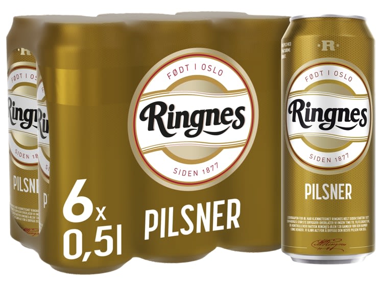 Ringnes Pilsner 0,5lx6 boks