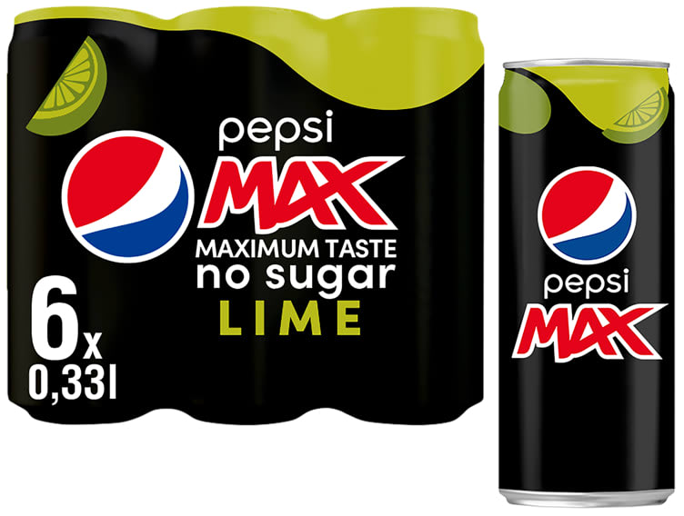 Pepsi Max Lime 0,33lx6 boks Sleek