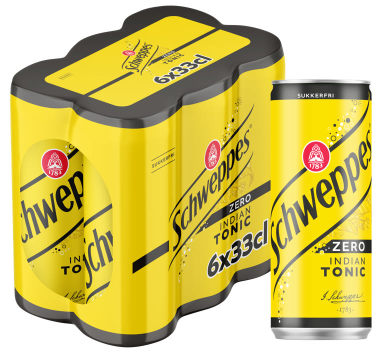 Tonic Water Zero 0,33lx6 boks Schweppes