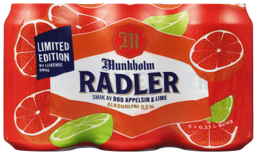 Munkholm Radler Rød Appelsin&Lime 0,33lx6 boks