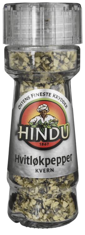 Hvitløkspepper Kvernet 36g glass Hindu