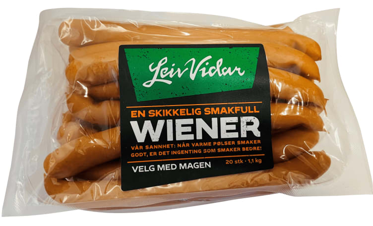 Wienerpølser u/Allergener 1,1kg Leiv Vidar