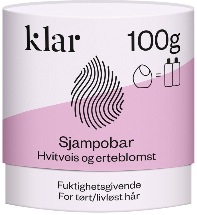 Klar Sjampobar Hvitveis&Erteblomst 100g