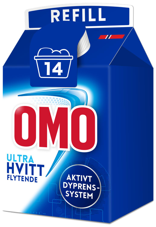 Omo Ultra Hvitt Flytende Refill 490ml