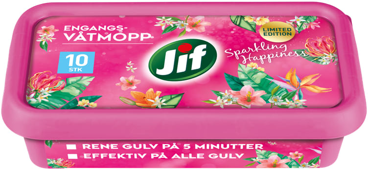 Jif Engangsvåtmopp Sparkling Happi 10stk