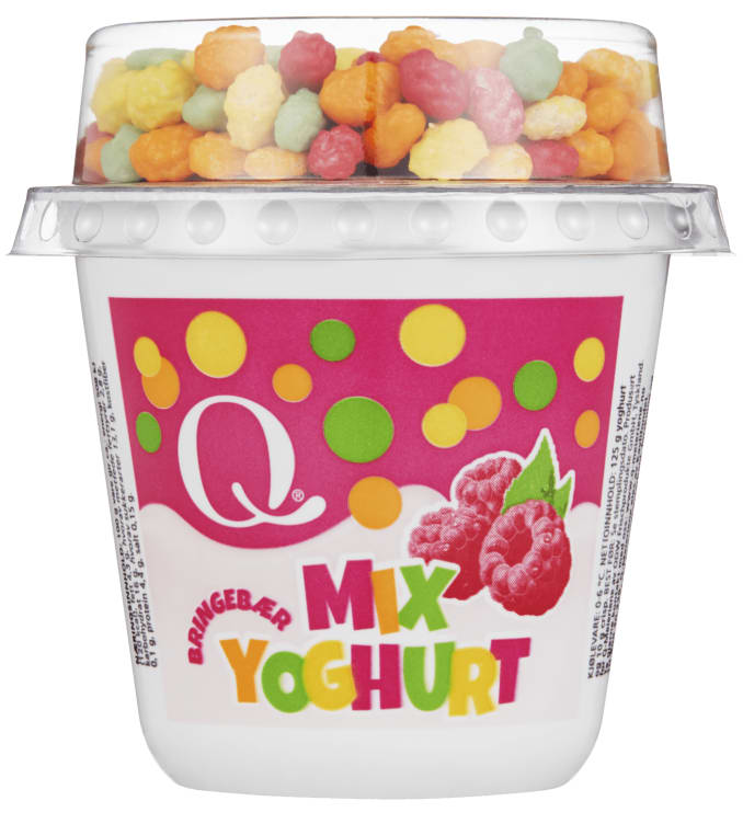 Q Mix Yoghurt Bringebær 135g