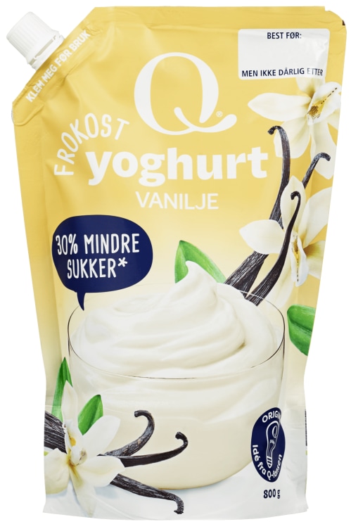 Q Frokostyoghurt Vanlije, pose, 800g