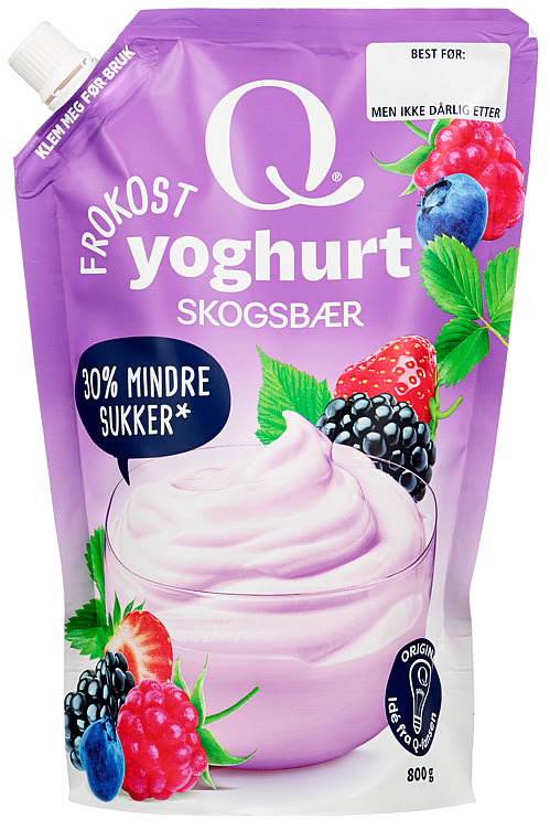 Q Frokostyoghurt Skogsbær pose 800g