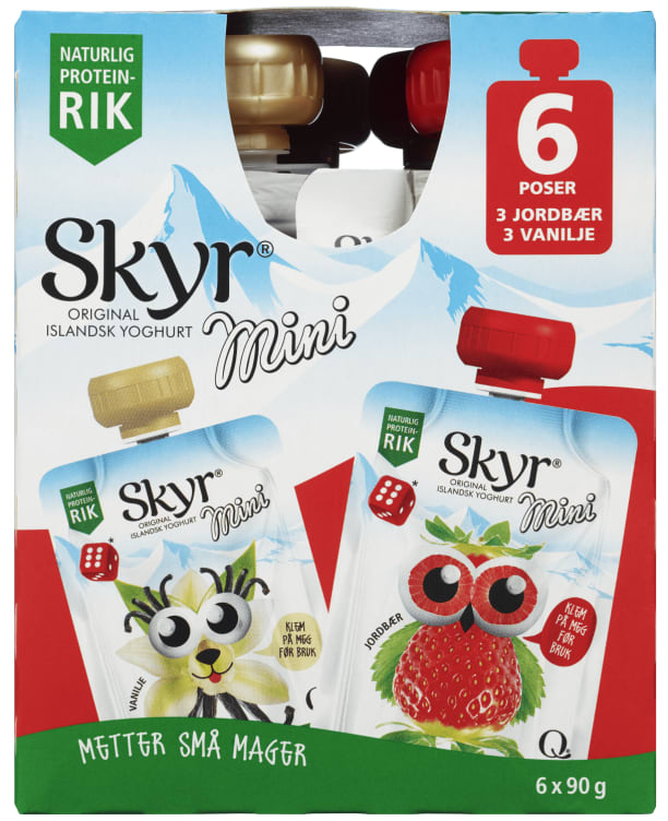 Skyr Mini Jordbær&Vanilje 6x90g Q