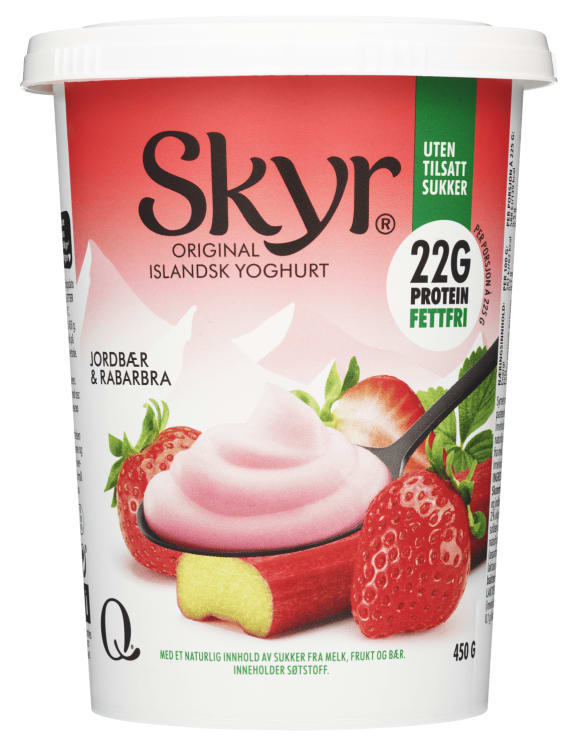 Skyr Jordbær&Rabarbra 450g Q