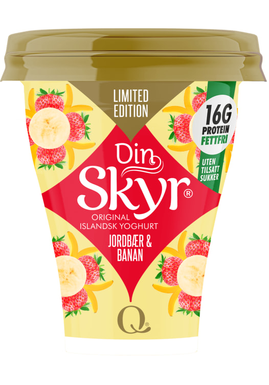 Skyr Jordbær&Banan 160g Q