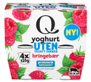 Yoghurt Bringebær Uten 4x125g Q