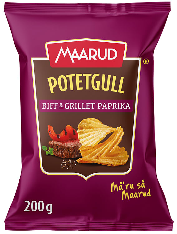 Potetgull Biff&Grillet Paprika 200g