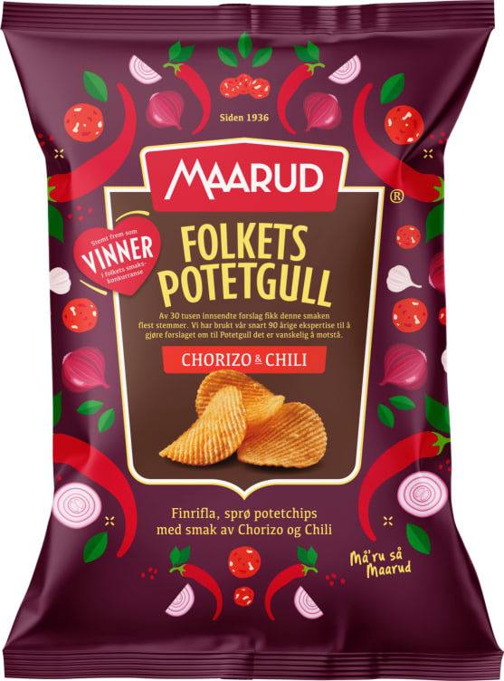 Potetgull Chorizo&Chili 200g Maarud