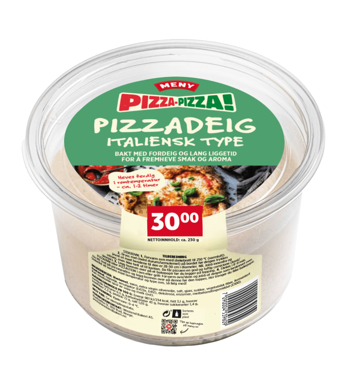 Pizzadeig Italiensk 230g Meny