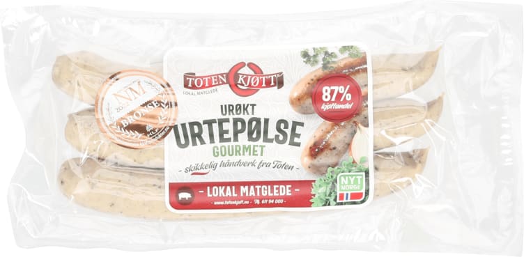 Product Image for Urtepølse Gourmet 230g Toten Kjøtt