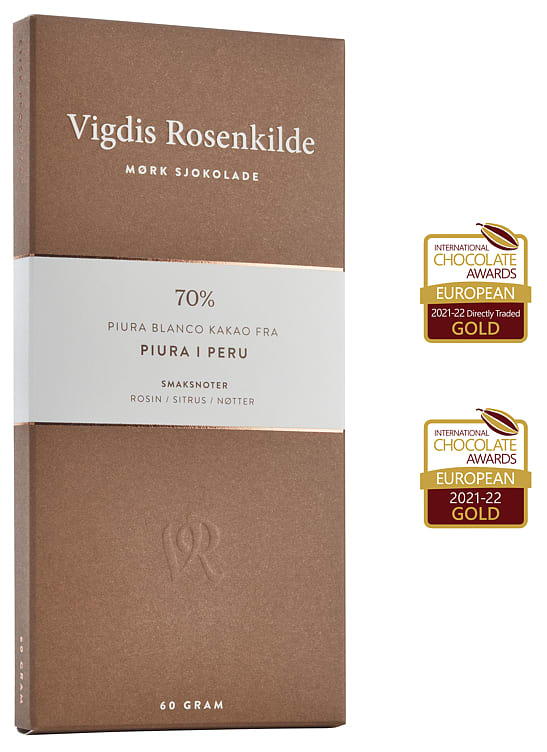 Piura Sjokolade 70% 60g Vigdis Rosenkilde