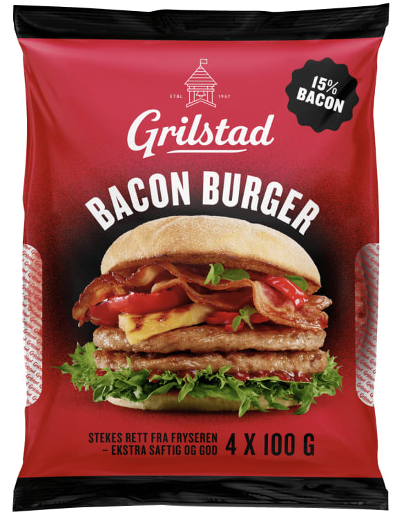 Baconburger 4x100g Grilstad