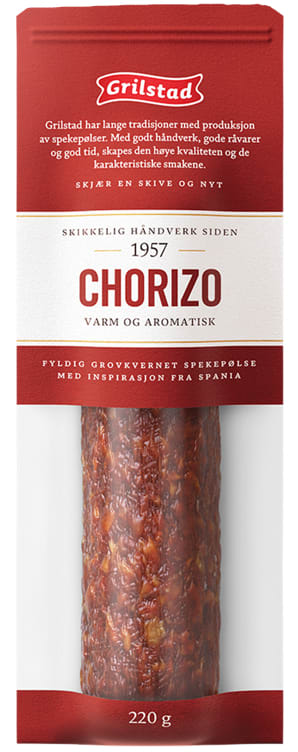 Chorizo hel 220g Grilstad