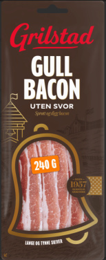 Gullbacon u/svor skivet 240g Grilstad