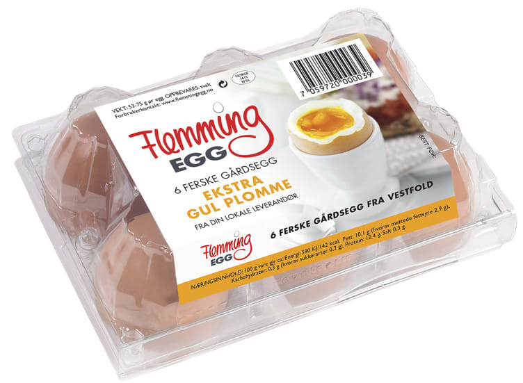 Egg Brune 6stk 410g Flemming