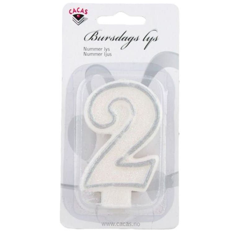 Nummerlys Sølv Nr 2 Kakelys Cacas