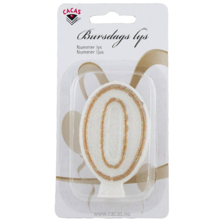 Nummerlys Gull Nr 0 Kakelys 7,5cm Cacas