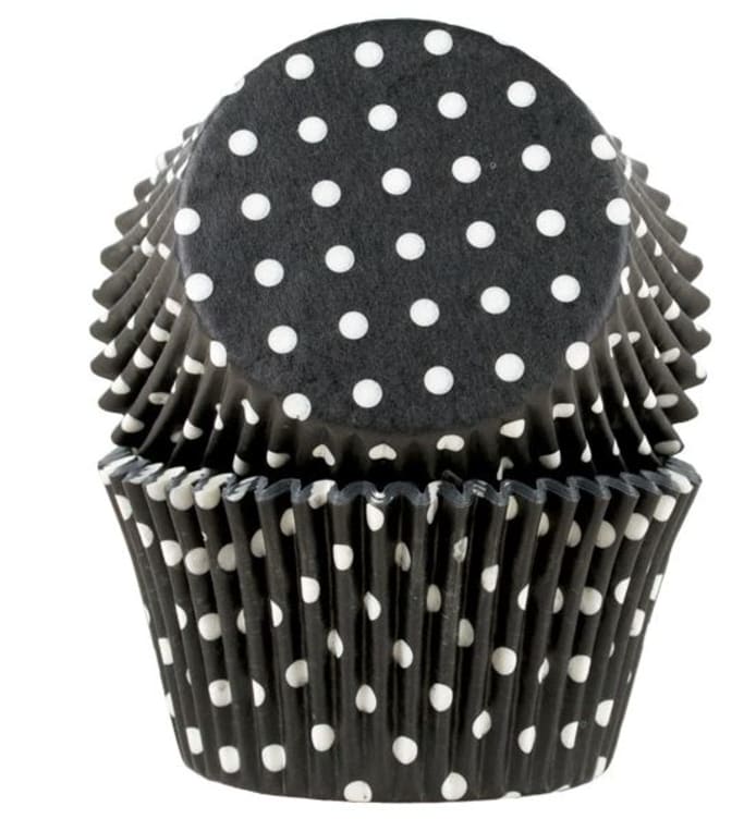 Muffinsformer Polkadott Sort 30stk Cacas