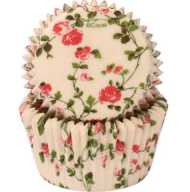 Muffinsformer Rosa Blomster 50stk Cacas